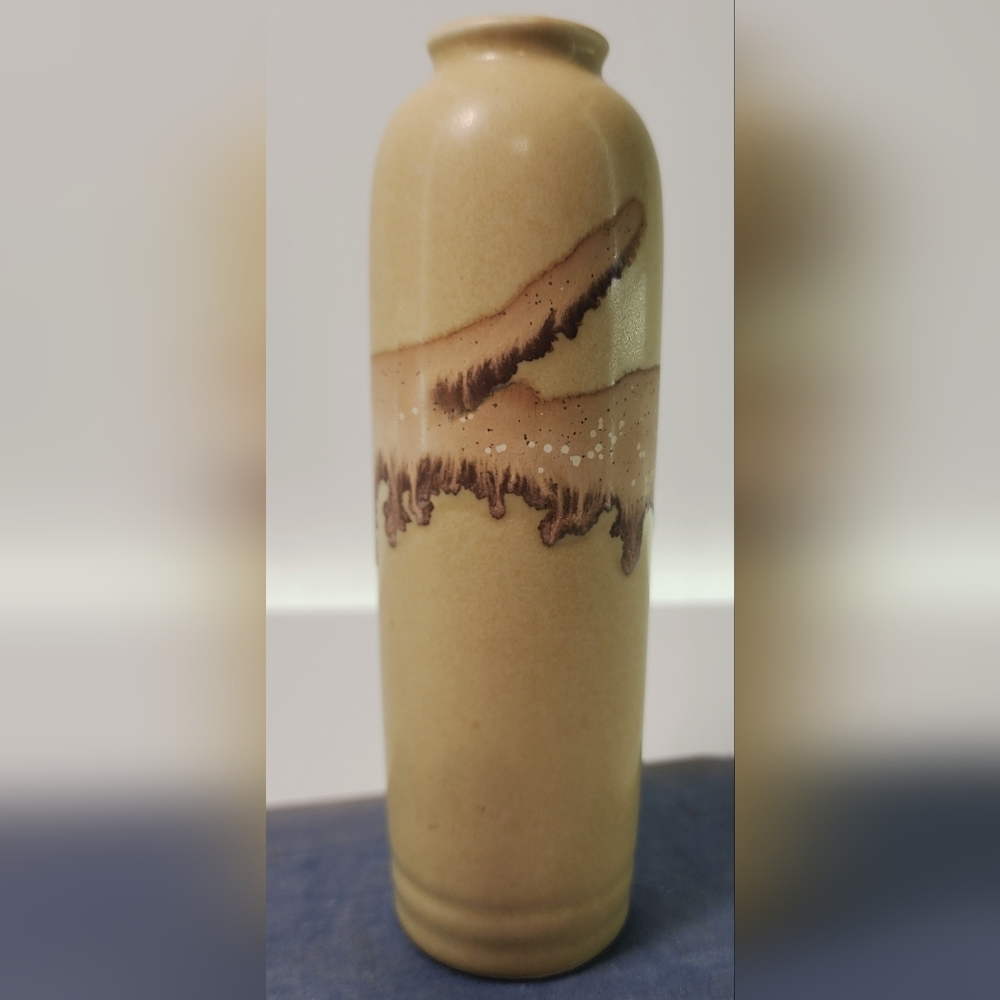 Vintage Stoneware Drip Glaze Bud Vase